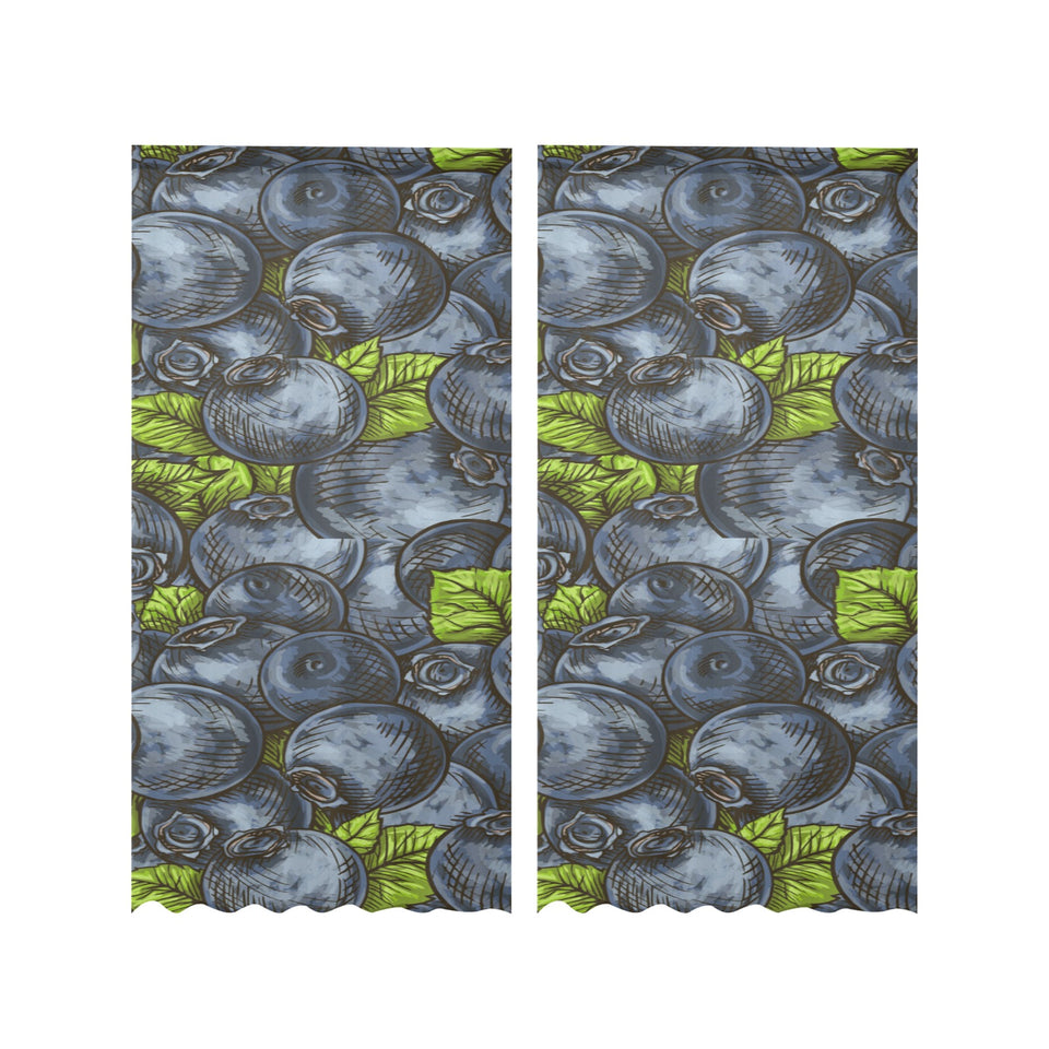 blueberry pattern Gauze Curtain