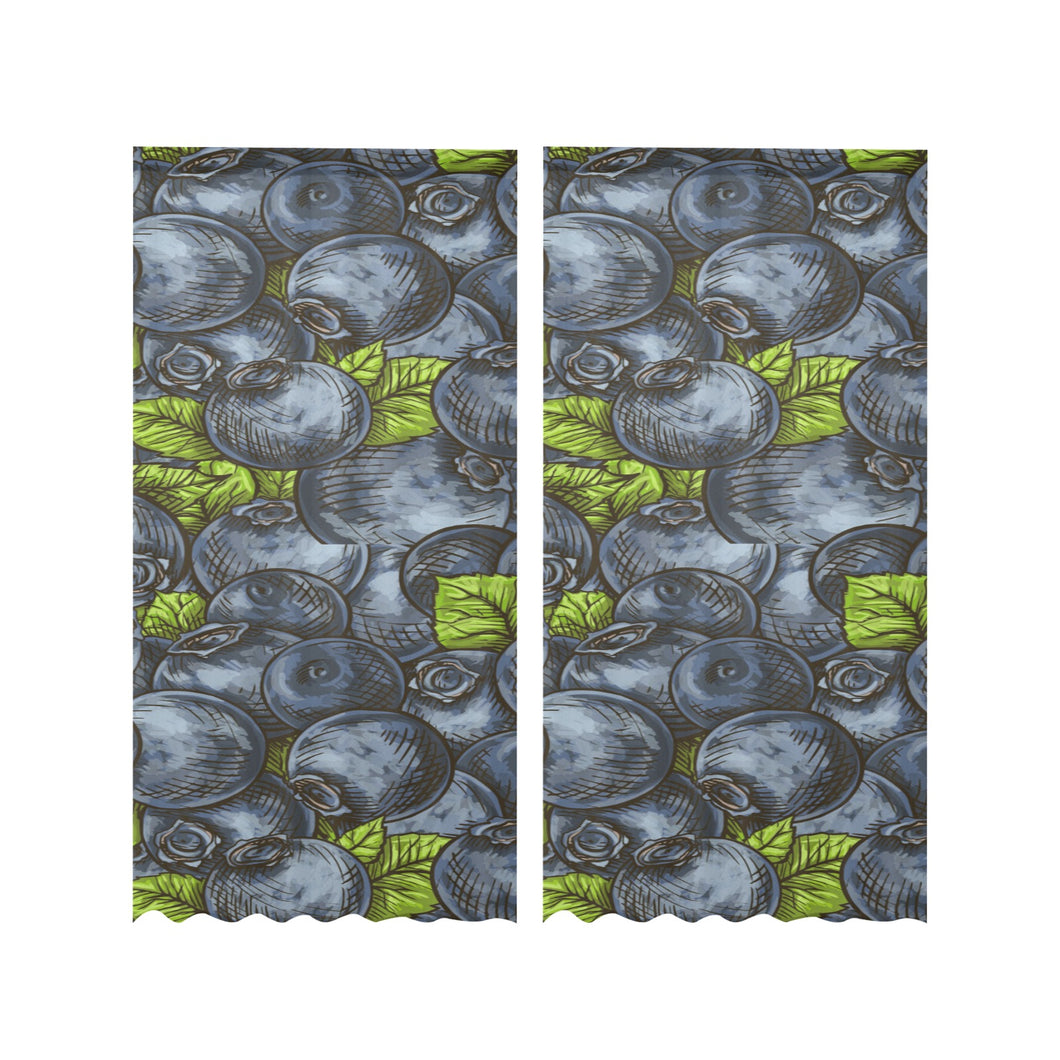 blueberry pattern Gauze Curtain