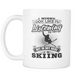 White Mug-I Might Look Like Listening To You But In My Head I'm Skiing ccnc005 sk0011