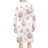 Garlic pattern Men's Long Sleeve Belted Night Robe
