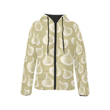 Garlic design pattern Women's Padded Hooded Jacket
