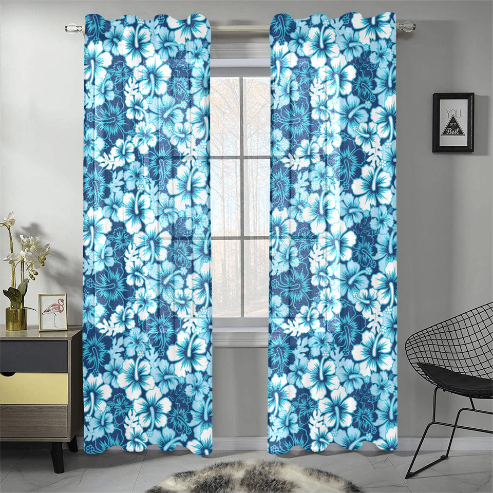 Hibiscus Pattern Print Design 03 Gauze Curtain