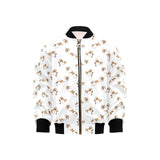 Jack Russel Pattern Print Design 04 Kids' Boys' Girls' Bomber Jacket