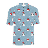 Cute penguin christmas snow pattern Men's All Over Print Polo Shirt