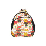 Colorful Maneki neko cat pattern All Over Print Chest Bag