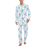 Watercolor starfish pattern Men's Long Pajama Set