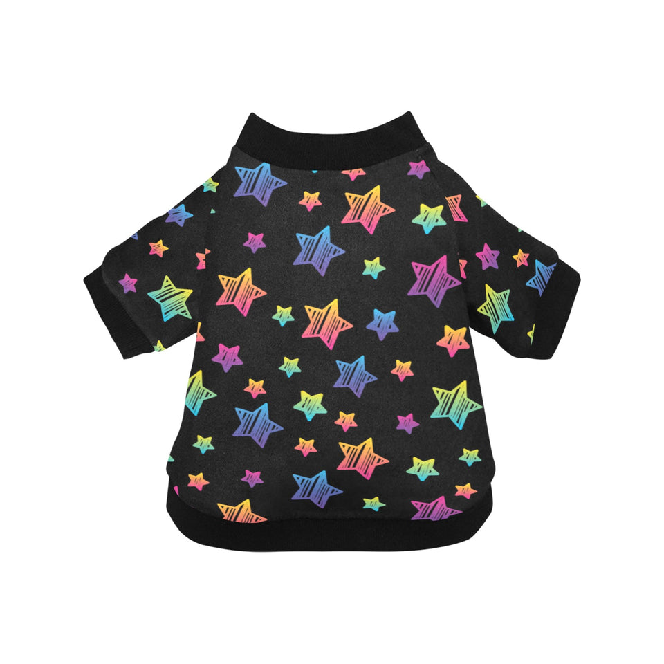 Colorful star pattern All Over Print Pet Dog Round Neck Fuzzy Shirt
