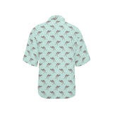 Kangaroo pattern background Women's All Over Print Hawaiian Shirt