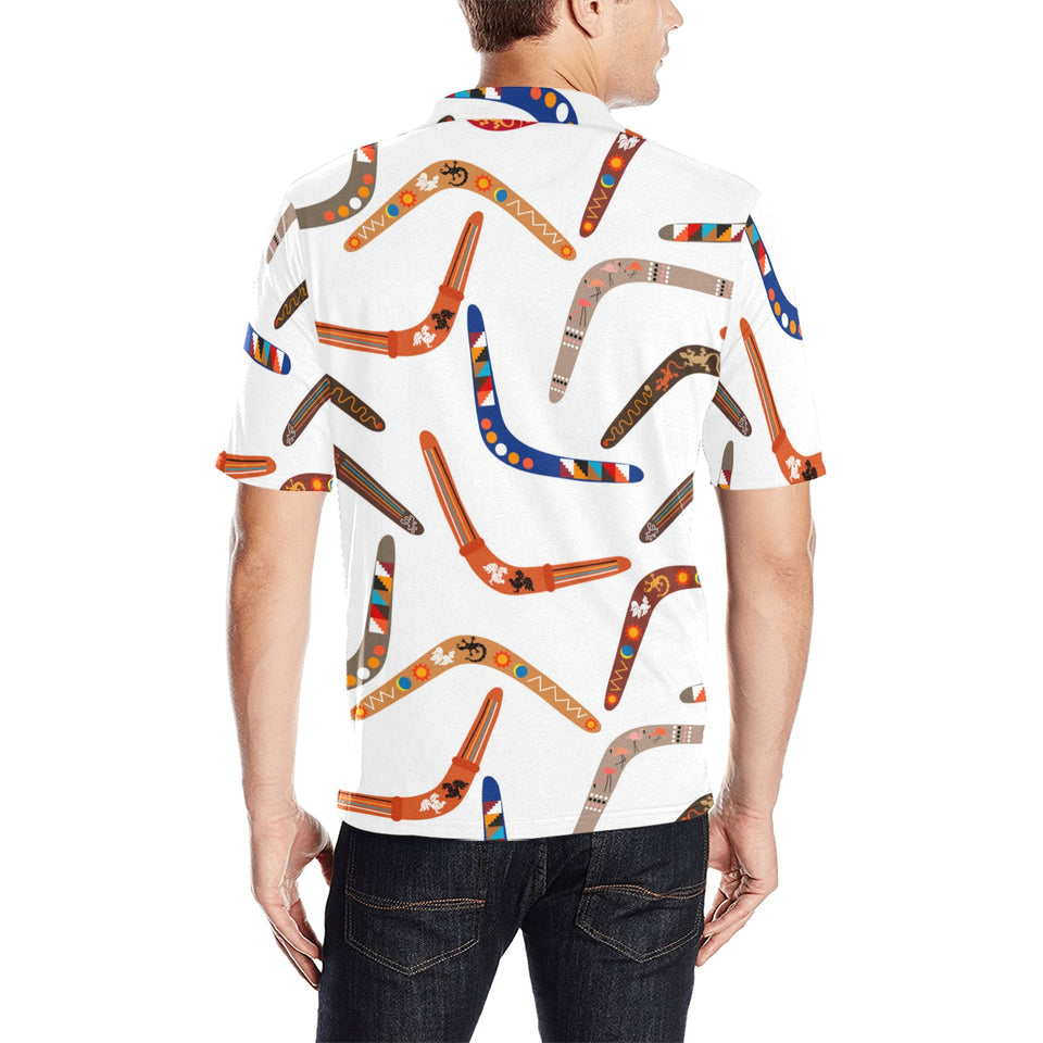 Boomerang Australian aboriginal ornament pattern Men's All Over Print Polo Shirt