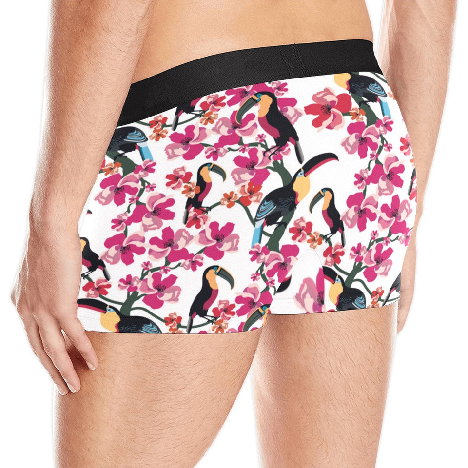 Toucan flower design pattern Men's All Over Print Boxer Briefs Men's Underwear
