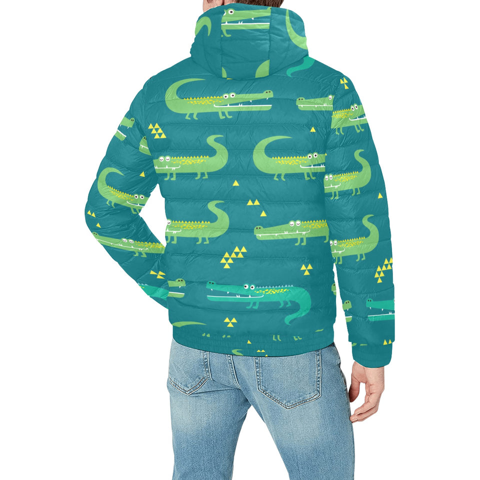 Crocodile pattern Men's Padded Hooded Jacket