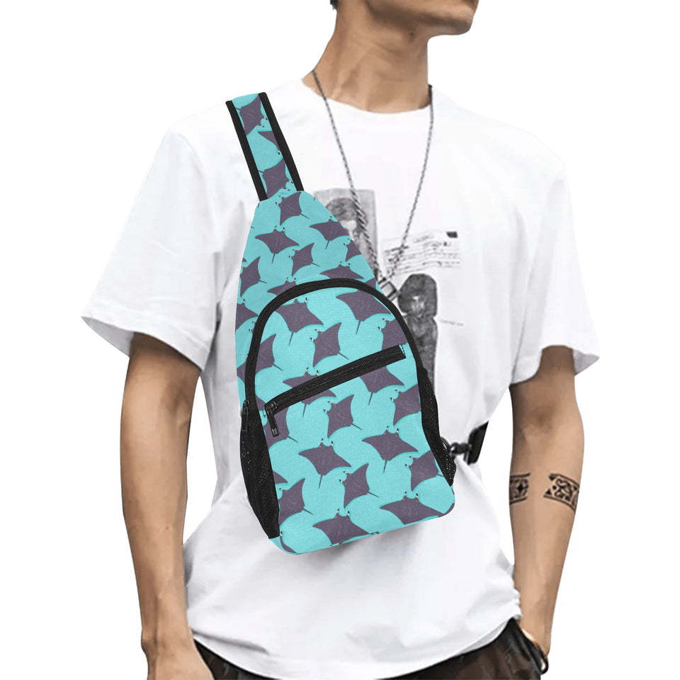 Stingray Pattern Print Design 02 All Over Print Chest Bag