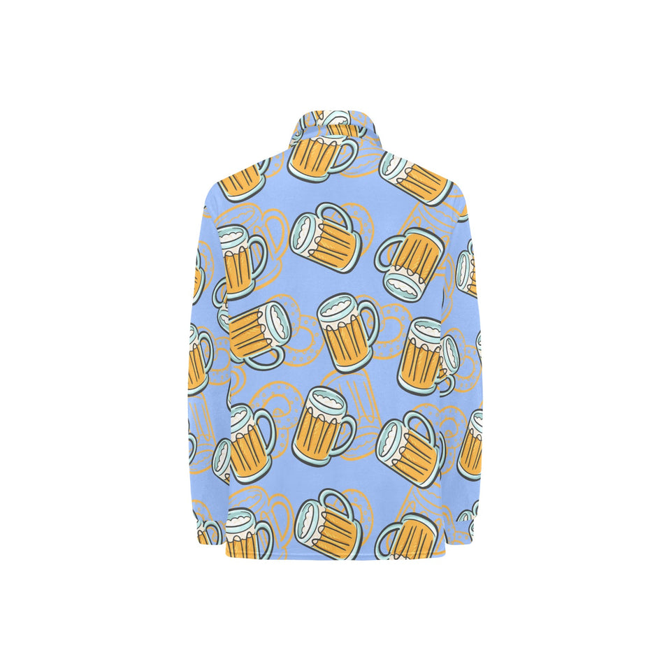 Beer pattern Women's Long Sleeve Polo Shirt