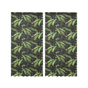 Green Peas Pattern Print Design 02 Gauze Curtain