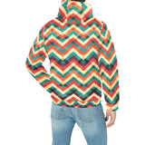 zigzag chevron colorful pattern Men's Padded Hooded Jacket