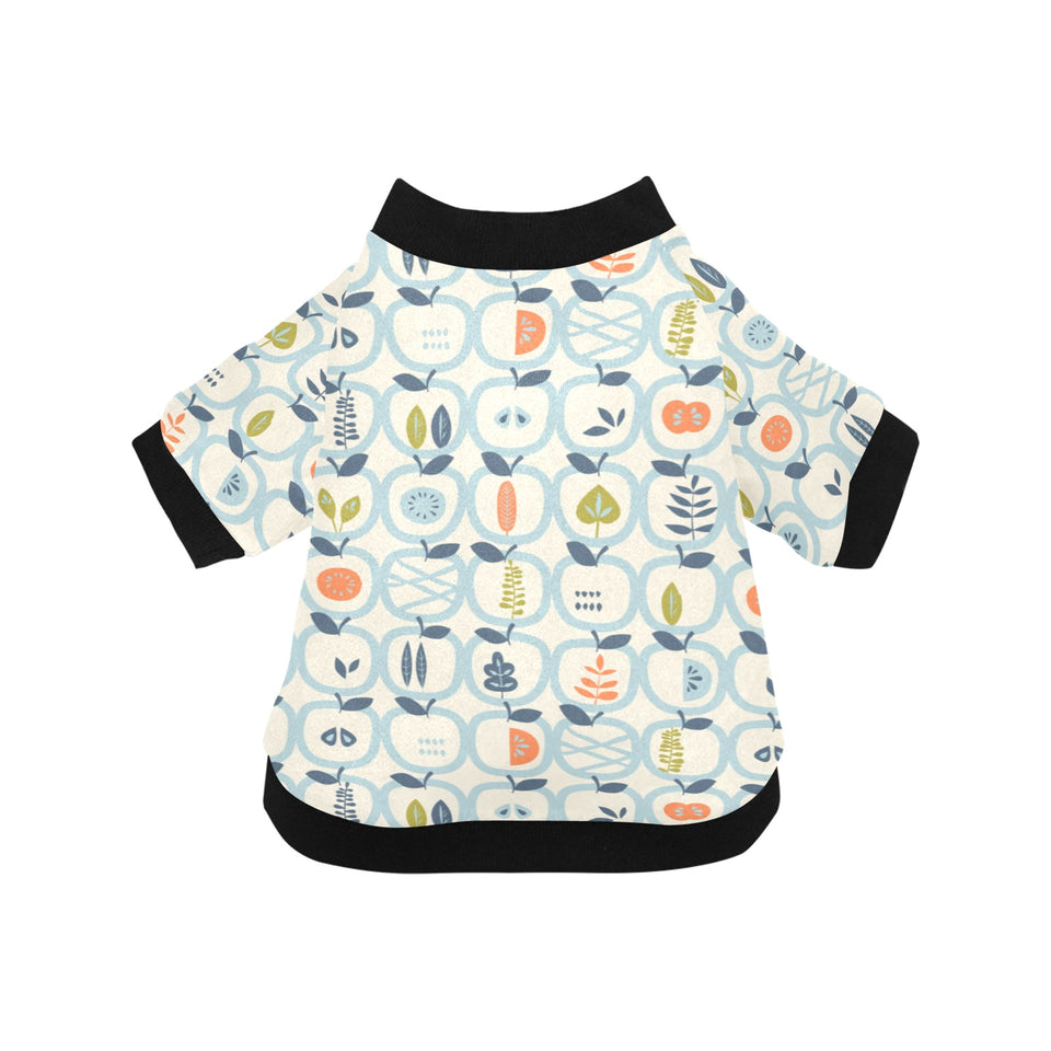 apples leaves pattern All Over Print Pet Dog Round Neck Fuzzy Shirt