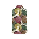 Japanese cranes flying forest dot pattern Women's Padded Vest