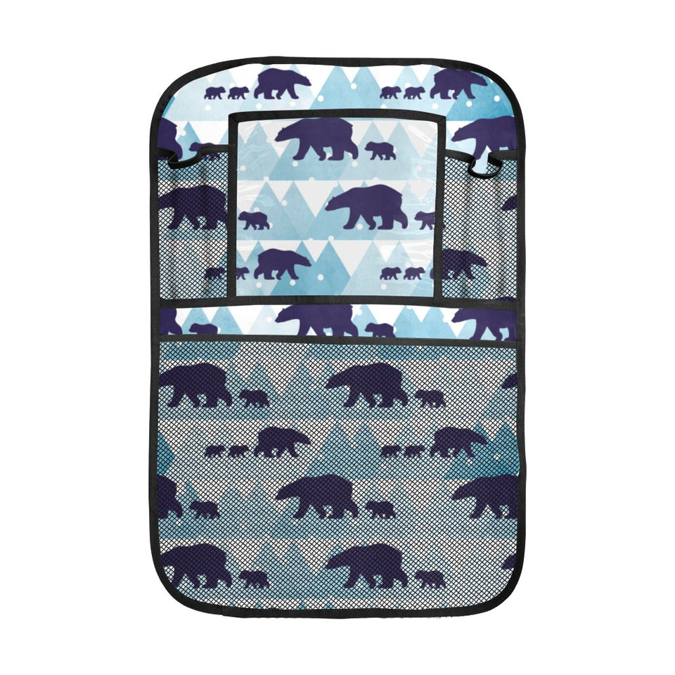 polar bear winter snow pattern Car Seat Back Organizer