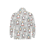 Cute Penguin christmas pattern Men's Long Sleeve Polo Shirt