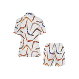 Boomerang Australian aboriginal ornament pattern Women's V-Neck Short Pajama Set