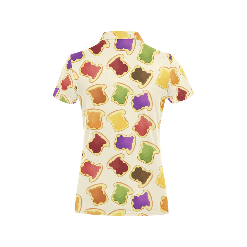 Bread Toast Pattern Print Design 02 Women's All Over Print Polo Shirt