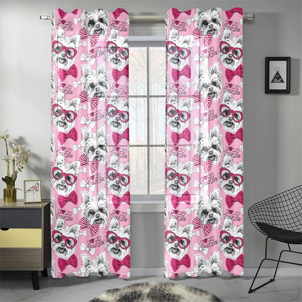 Yorkshire Terrier Pattern Print Design 03 Gauze Curtain