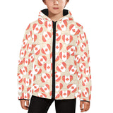 Canada Pattern Print Design 01 Kids' Boys' Girls' Padded Hooded Jacket
