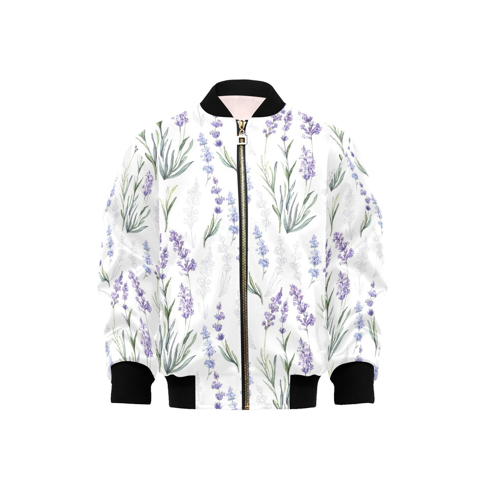 Hand painting Watercolor Lavender Kids' Boys' Girls' Bomber Jacket