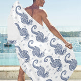 Seahorse pattern background Beach Towel