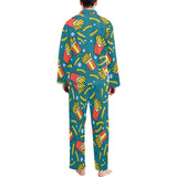 French fries red paper box pattern Men's Long Pajama Set