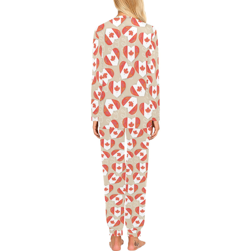Canada Pattern Print Design 01 Women's All Over Print Pajama Set