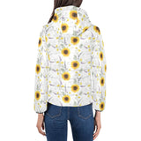 beautiful sunflowers pattern Women's Padded Hooded Jacket