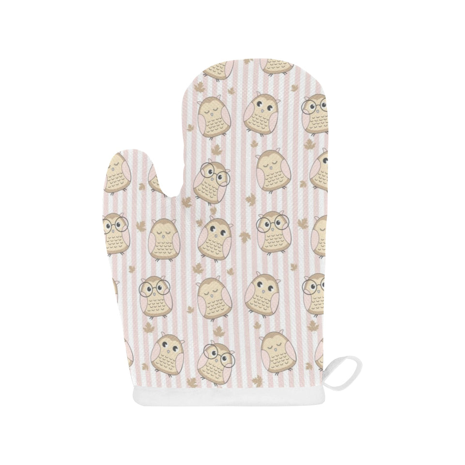 cute owl leaf Heat Resistant Oven Mitts