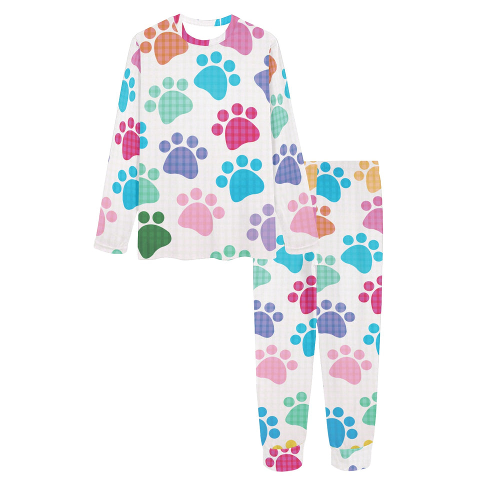 Dog Paws Pattern Print Design 01 Women's All Over Print Pajama Set