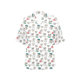English Bulldog Pattern Print Design 03 Women's All Over Print Hawaiian Shirt