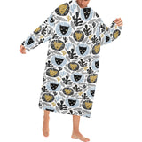 Lion Pattern Print Design 05 Blanket Robe with Sleeves