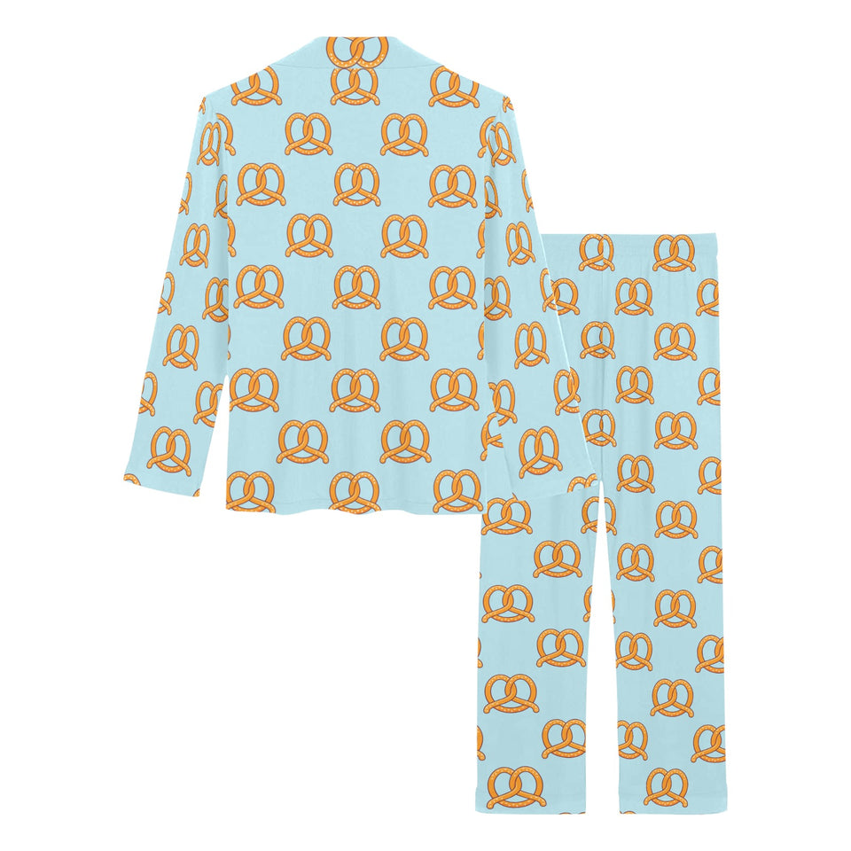 Pretzels Pattern Print Design 03 Women's Long Pajama Set