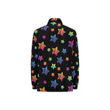 Colorful star pattern Women's Long Sleeve Polo Shirt