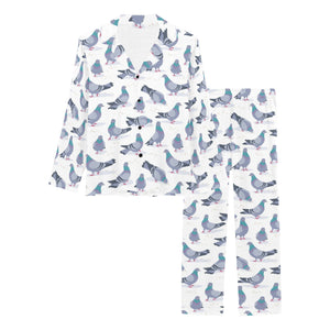 Pigeon Pattern Print Design 03 Women's Long Pajama Set