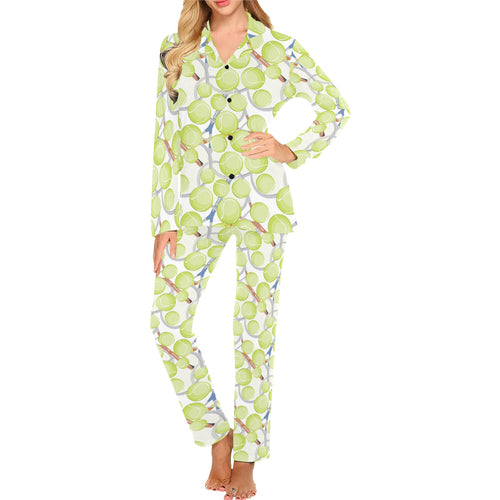 Tennis Pattern Print Design 01 Women's Long Pajama Set