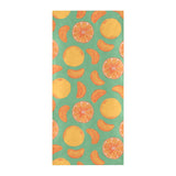 orange fruit pattern green background Beach Towel