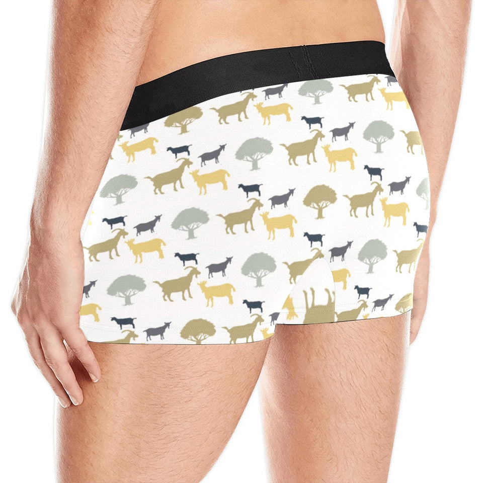 Silhouettes of goat and tree pattern Men's All Over Print Boxer Briefs Men's Underwear