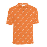 Engine Piston Orange Background Pattern Design 05 Men's All Over Print Polo Shirt