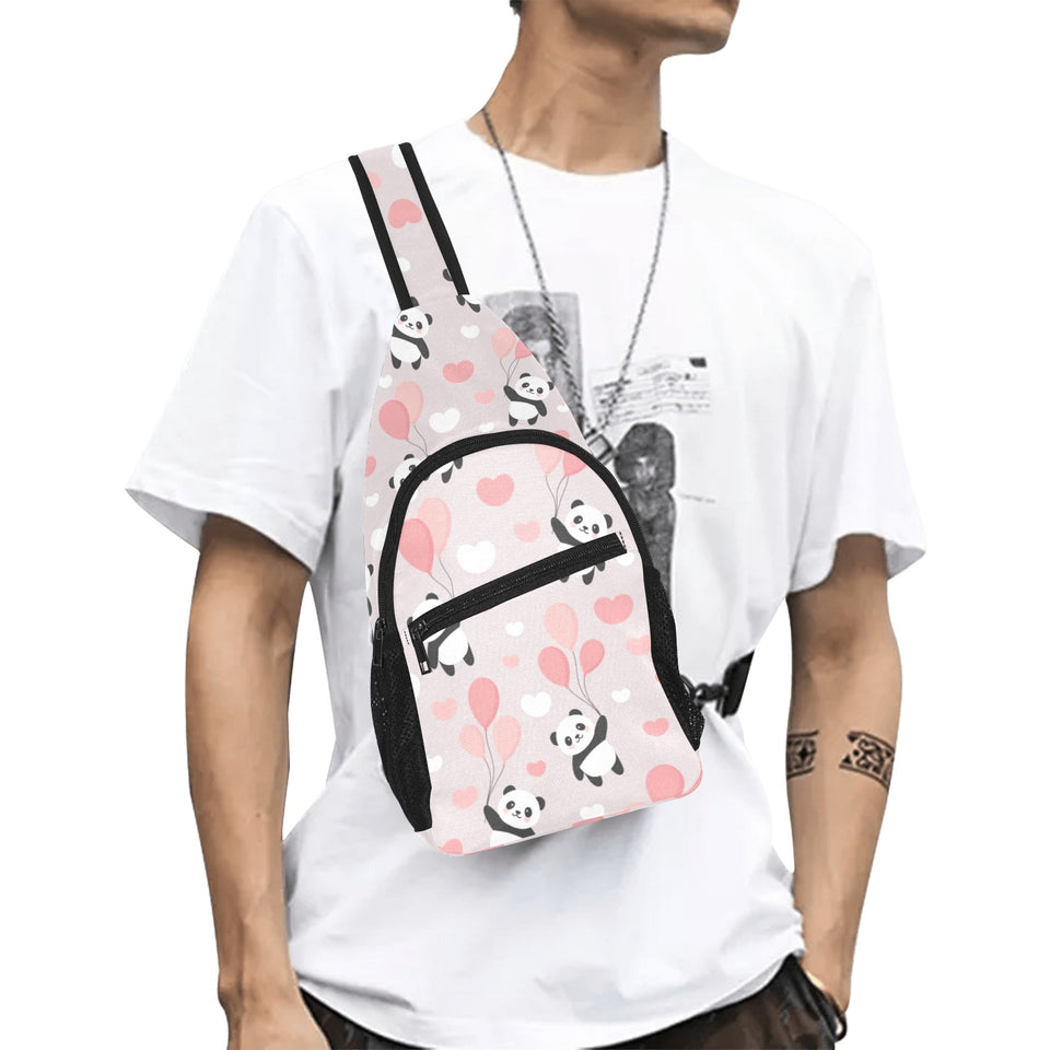 Cute panda ballon heart pattern All Over Print Chest Bag