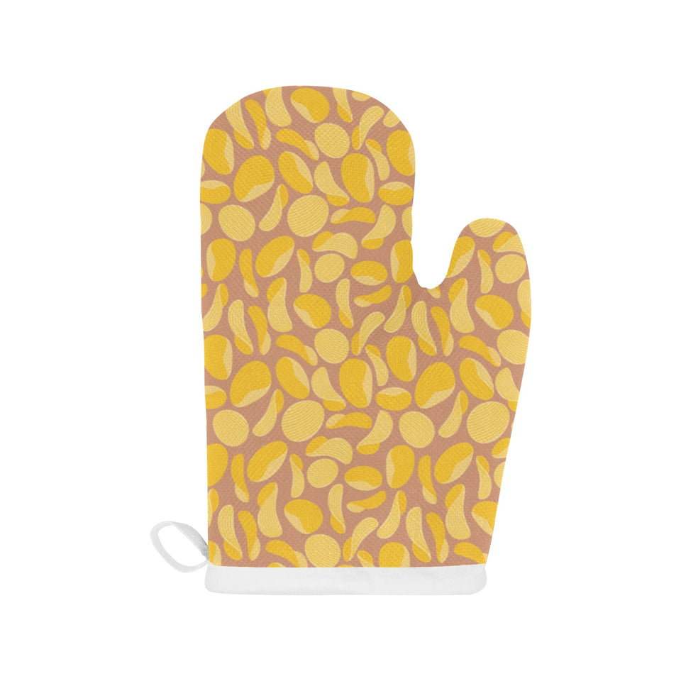 Potato Chips Pattern Print Design 01 Heat Resistant Oven Mitts