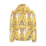 Camels ethnic motif pattern Men's Padded Hooded Jacket