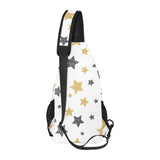 hand drawn gold black star pattern All Over Print Chest Bag