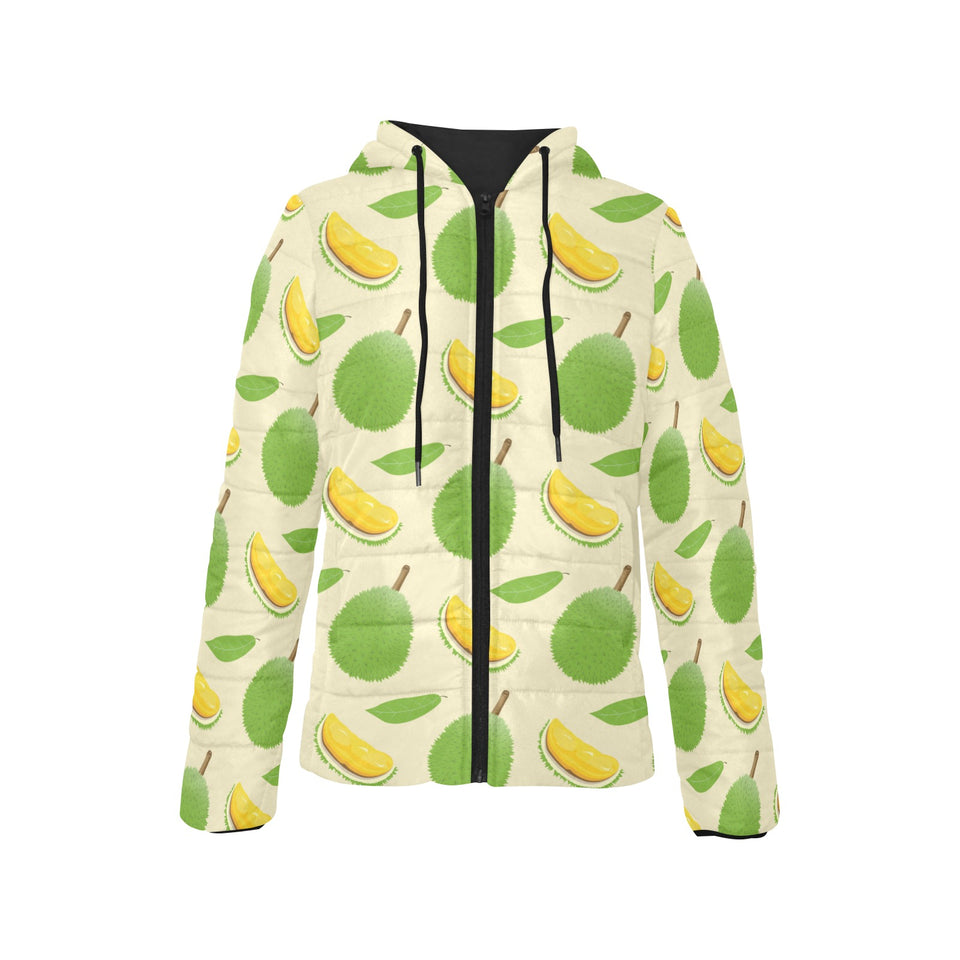 Durian pattern Women's Padded Hooded Jacket