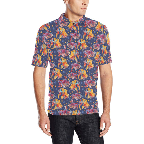 Goldfish Pattern Print Design 05 Men's All Over Print Polo Shirt