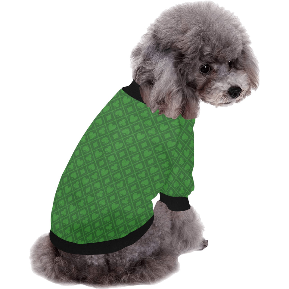 Casino Cards Suits Pattern Print Design 04 All Over Print Pet Dog Round Neck Fuzzy Shirt